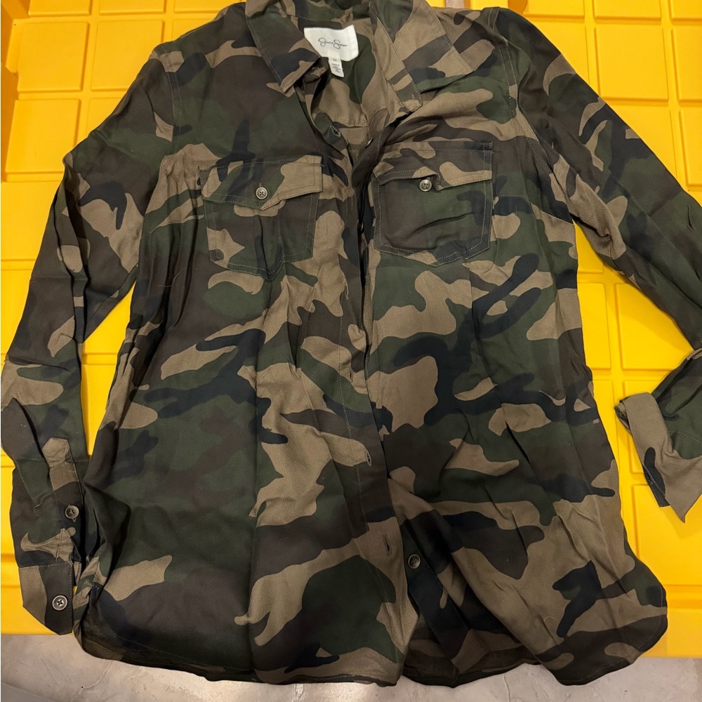 Jessica Simpson Camouflage Button Down Shirt